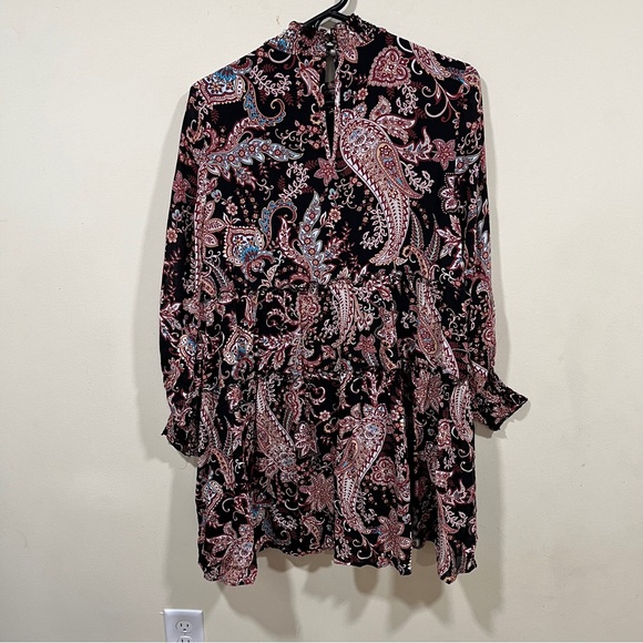 EUC Anthropologie Cady Tiered Paisley Tunic Dress small petite boho - Picture 9 of 10